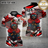 Maxcorners Bowling Shirt Bear Streetwear White Multioptions Personalized Name, Team Name Unisex 3D Shirt