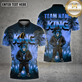 Maxcorners Bowling Shirt Lion King Streetwear Gold Crown Multioptions Personalized Name, Team Name Unisex 3D Shirt