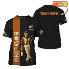 Maxcorners 1950s Bowling Shirts, Skull Retro Bowling Custom Jersey Team For Bowling Club LM0509