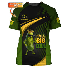Maxcorners Custom Pickleball Shirt, Big Dill, Funny Pickle Ball T Shirt, Pickleball Team Polo, Gifts For Pickleball Players LM0509