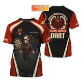 Maxcorners Never Underestimate a Girl with a Dart Shirt, Custom Darts Polo Shirts, Darts Jerseys LM0509