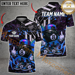 Maxcorners Billiard Street Style 8-Ball Multicolor Customized Name, Team Name 3D Shirts