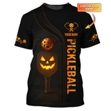 Maxcorners Custom Name Halloween Pickleball Shirt, Funny Pickleball T-Shirts, Gift For Pickleball Lovers LM0509