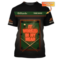 Maxcorners It Worked In My Head Billiards Shirts, Funny Billiard Polos, Personalized Name Pool Player Shirt LM0509