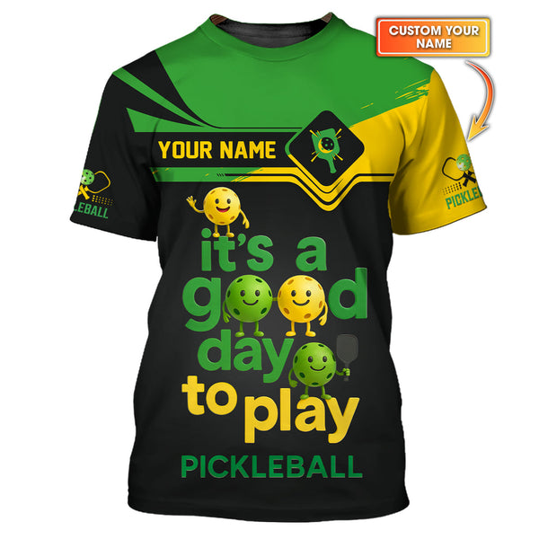 Maxcorners It’s a Good Day to Play Custom Polos, Funny Pickleball Gift for Men, Pickleball Custom Shirts LM0509