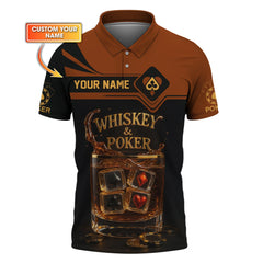 Maxcorners Custom Poker Shirts, Whiskey Poker Custom Name Shirt for Men, Poker Gift for LoverLM1009