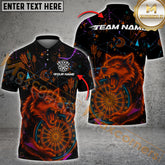 Maxcorners Darts Neon Wolf Dart Multicolor Customized Name, Team Name 3D Shirts