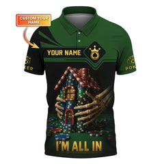 Maxcorners I Am All In Poker Chip Shirts for Men, Custom Casino Poker T Shirts, Gifts for Poker PlayersLM1009