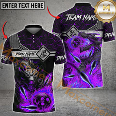 Maxcorners Bowling Fire Dragon Multicolor Customized Name, Team Name 3D Shirts
