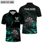 MaxCorners Darts Black Green Color Customized Name 3D Polo Shirt For Men