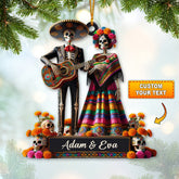 Maxcorners Custom Name Mexican Couple Ornament, Mexican Couple Christmas Gift 2D Flat LM2111