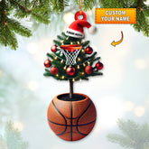 Maxcorners Custom Name Basketball Tree Ornament, Basketball Lover Christmas Gift 2D Flat LM2111