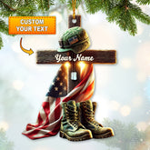 Maxcorners Custom Name U.S Veteran Ornament, U.S Veteran Memorial Christmas Gift 2D Flat LM2211