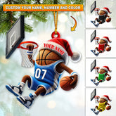 Maxcorners Custom Name and Number Basketball Ornament, Basketball Team Christmas Gift 2D Flat LM2111