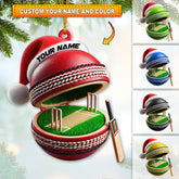 Maxcorners Custom Name Cricket Ball Ornament, Christmas Gift for Cricket Ball Lover 2D Flat LM2111
