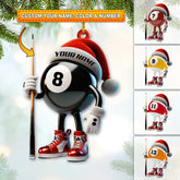 Maxcorners Custom Name Billiard Ornament, Billiard Lover Christmas Gift 2D Flat LM2211