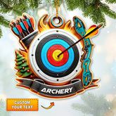 Maxcorners Custom Name Archery Ornament, Christmas Gift for Archery Lover4 2D Flat LM2211