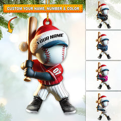 Maxcorners Custom Name Baseball Ornament, Baseball Lover Christmas Gift 2D Flat LM2211