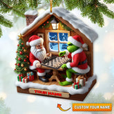 Maxcorners Custom Name Chess Santa Ornament, Chess Lover Christmas Gift 2D Flat LM2211