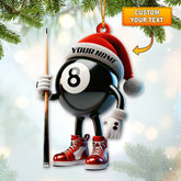 Maxcorners Custom Name Billiard Ornament, Billiard Lover Christmas Gifts 2D Flat LM2211