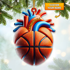 Maxcorners Custom Name Basketball Ornament, Basketball Lover Christmas Gift 2D Flat LM2111