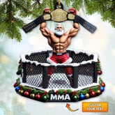 Maxcorners Custom Name MMA Boxing Ornament, Boxing Lover Christmas Gift 2D Flat LM2111