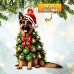 Maxcorners Custom Name German Shepherd Ornament, German Shepherd Christmas Gift 2D Flat LM2111