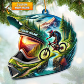 Maxcorners Custom Name Mountain Bike Ornament, Mountain Bike Lover Christmas Gift 2D Flat LM2111
