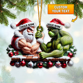Maxcorners Custom Name Santa and Stink Ornament, Santa and Stink Christmas Gift 2D Flat LM2111