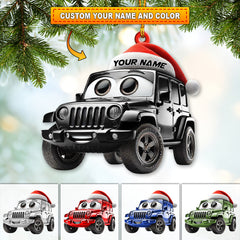 Maxcorners Custom Name Jeep Ornament, Jeep Lover Christmas Gift 2D Flat LM2111