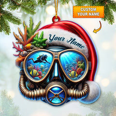 Maxcorners Custom Name Diving Ornament, Christmas Gift for Diving Lover 2D Flat LM2111
