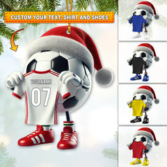 Maxcorners Custom Name Soccer Ornament, Christmas Soccer Gift 2D Flat LM2211