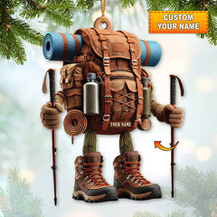 Maxcorners Custom Name Hiking Ornament, Hiking Lover Christmas Decoration453 2D Flat LM2111