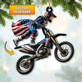 Maxcorners Custom Name American Motocross Ornament, Motocross Christmas Gift 2D Flat LM2111