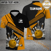 Maxcorners Ball Pattern Bowling Jersey Multicolor Option Customized Name, Team Name 3D Polo Shirt