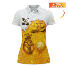 Maxcorners Personalized Golf Shirt, Golf And Beer Shirt For Golfer, Crazy Golf Shirt For Beer Lover, Golf Gift For Men