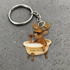 Maxcorners Personalized Funny Deer Bathtub Ornament, Cool Buck Relaxing Christmas Decor, Unique Gag Gift for Hunters and Men LM0411