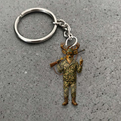 Maxcorners Personalized Camo Deer Hunter Attitude Hunting Acrylic Christmas Ornament And Keychain Custom Gift For Hunters 2D Flat