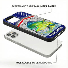 Maxcorners Crappie Fishing Blue Camo Sport Personalized Name Phone Case LM1812