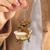 Maxcorners Personalized Funny Deer Bathtub Ornament, Cool Buck Relaxing Christmas Decor, Unique Gag Gift for Hunters and Men LM0411