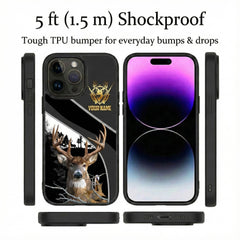 Maxcorners American Deer Hunting US Flag Hunter Personalized Name Phone Case LM0912