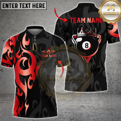 Maxcorners Billiard Flame Gold Crown Tribal Style Multioptions Personalized Name, Team Name Unisex 3D Shirt