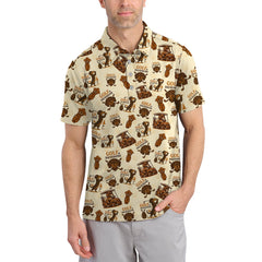 Maxcorners Pattern Dachshund Golf Shirt, Golf & Dachshund Polos For Dog Lovers, Golf Gift For Golfers
