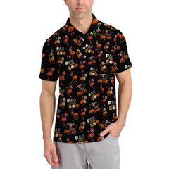Maxcorners Funny Pattern Golf Shirt, Flamingo Golf Shirt, Halloween Golf Shirt For Golfer