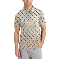 Maxcorners Thanksgiving Golf Shirt, Turkey Golf Shirt For Golfer, Funny Pattern Golf Shirt For Men