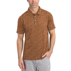 Maxcorners Pattern Golf Shirt, Dachshund Pattern Golf Shirt, Funny Dog Golf Polos For Pet Lovers