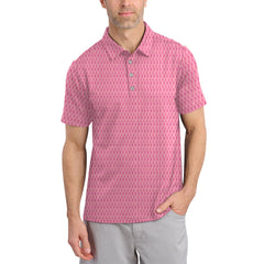 Maxcorners Pattern Golf Shirt, Breast Cancer Golf Shirt For Golfer, Crazy Golf Shirt For Men