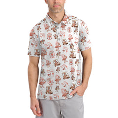 Maxcorners Flamingo Golf Shirt For Golfers, Funny Womens Golf Polos, Pattern Ladies Golf Shirt
