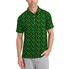 Maxcorners Irish Golf Shirts, Ireland Golf Polos For Golfer, Pattern Golf Shirt For Men