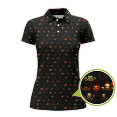 Maxcorners Halloween Golf Shirt For Golfer, Horror Pattern Golf Shirt, Crazy Golf Shirt For Men